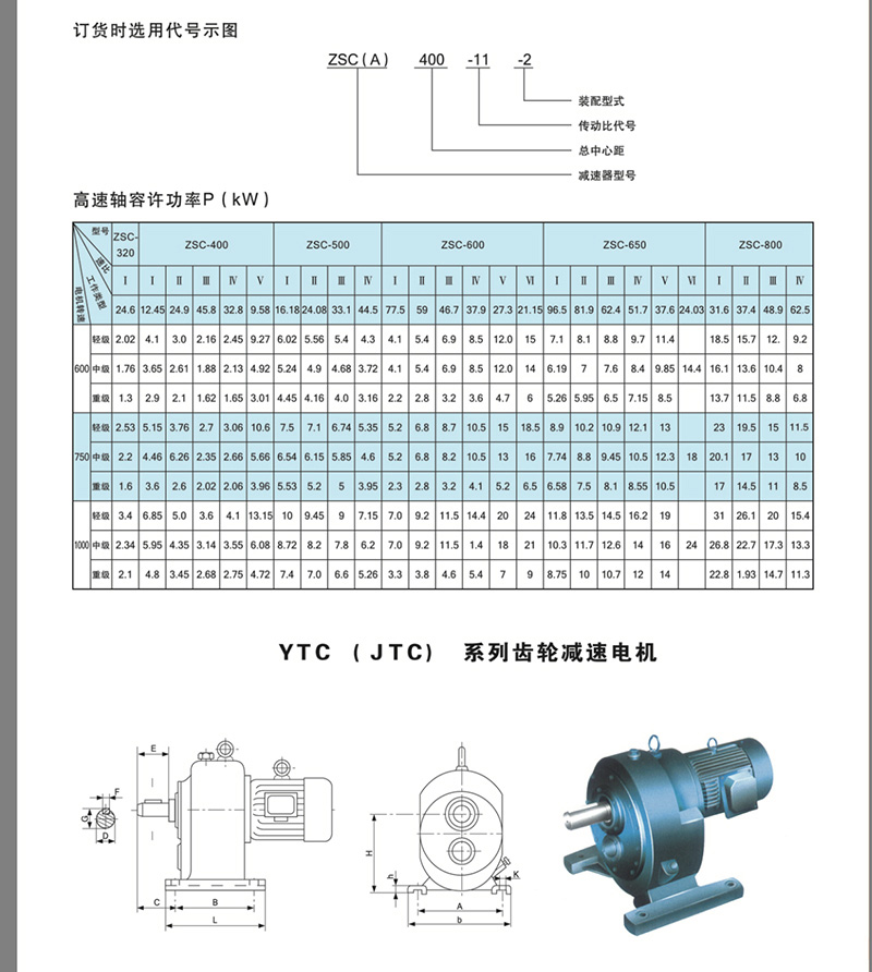 YTC齿轮减速电机